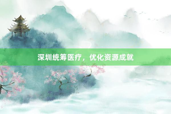 深圳统筹医疗，优化资源成就
